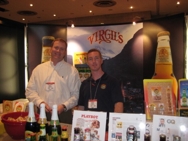 Eddie Pearson and Ed Hanley of Virgil's at the Virgil's exhibit at the NY Fancy Food 2008 trade show.