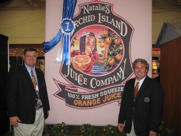 Photo unavailable. John Martinelli and Bill Martinelli of Natalie's Orchid Island Juice Company at NY Fancy Food 2008.