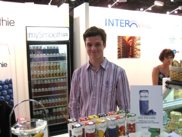 Photo unavailable. Olivier Auvert of my Smoothie at the my Smoothie booth at NY Fancy Food 2008.