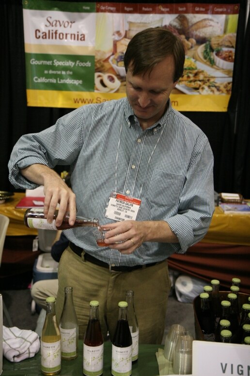 Patrick Galvin of Vignette at the Vignette exhibit at the NY Fancy Food 2008 trade show.