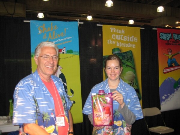 Ralph McMorris of LT Blender's Frozen Concoctions at the company's booth at the NY Fancy Food 2008 trade show.