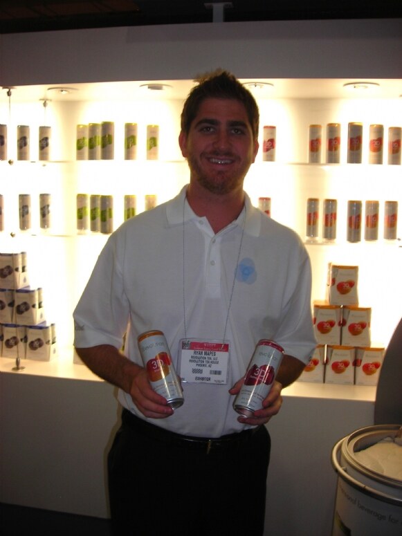Ryan Mapes of Revolution at the Revolution exhibit at the NY Fancy Food 2008 trade show.