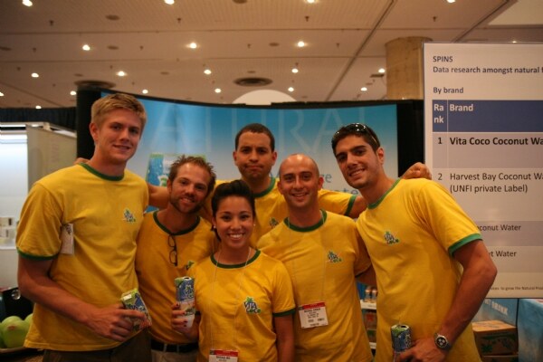 The Vita Coco team at the Vita Coco exhibit at the NY Fancy Food 2008 trade show.
