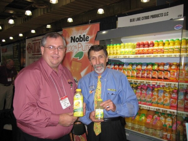 Photo unavailable. Wade Groetsch and Ed Peterson of Noble Organic at the Noble Organic booth at NY Fancy Food 2008.
