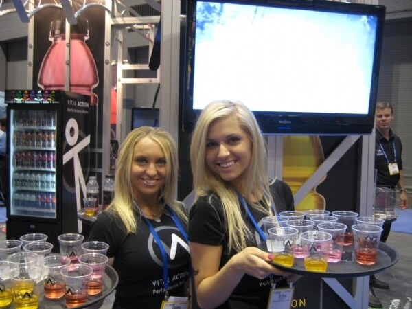 Photo unavailable. Image associated with the Big Earth Brands and Vital Action Water brands at the NACS 2008 trade show; the archive title refers to a group of women.