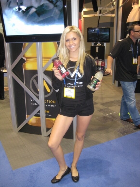 Photo unavailable. Trade-show image associated with Big Earth Brands and Vital Action Water at NACS 2008.