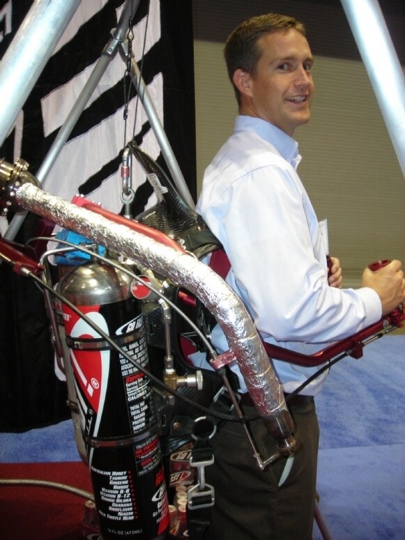 Go Fast display at the NACS 2008 trade show, with a jetpack as named in the archive title.