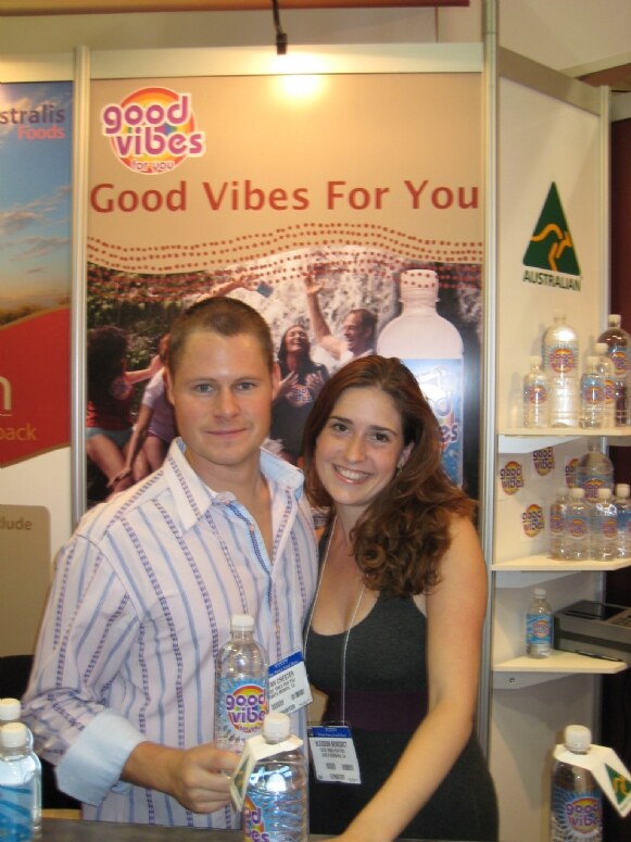 Photo unavailable. Archive image associated with the Good Vibes for You Spring Water brand at the Winter Fancy Food Show 2009.