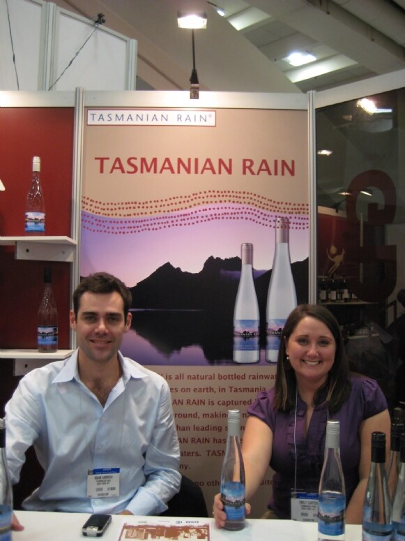 Exhibit display for Tasmanian Rain at the Winter Fancy Food Show 2009. The photo is unavailable, so no further visual details are described.