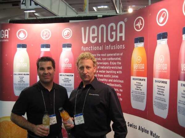 Exhibit display for Venga Functional Infusions at the Winter Fancy Food Show 2009. The photo is unavailable, so no further visual details are described.