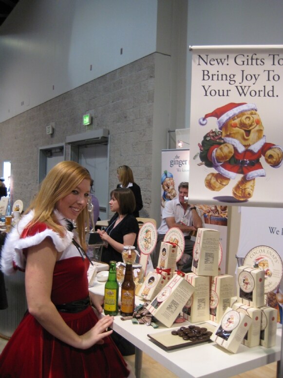 The Ginger People brand display at the Expo West 2009 trade show.