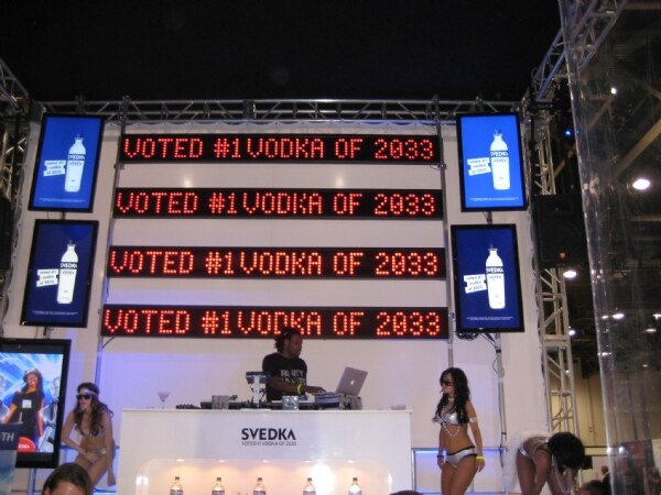 Svedka Vodka display at the Nightclub and Bar 2009 trade show.