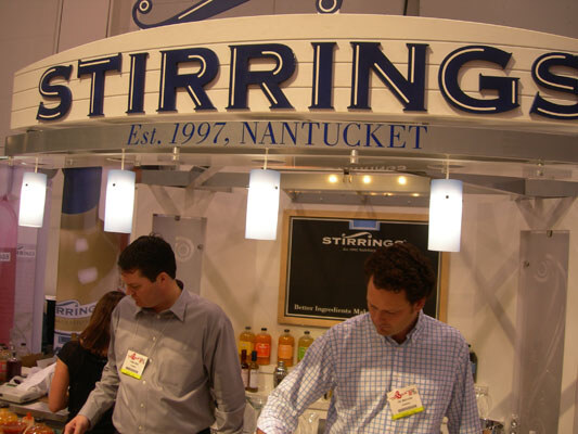 Stirrings' co-founder Gil McLean was busy serving cocktails made with Stirrings.