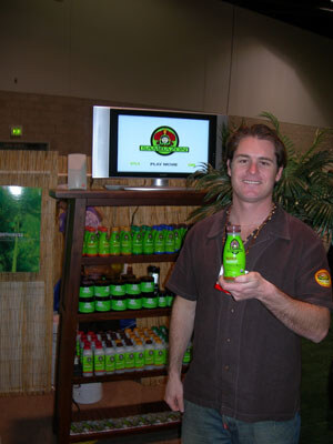 Jeremy Black from Sambazon showing off new smoothie