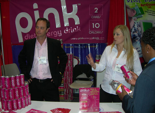Tre Zollar and Kasia Willett were busy introducing Pink20, their new flavored water for women.