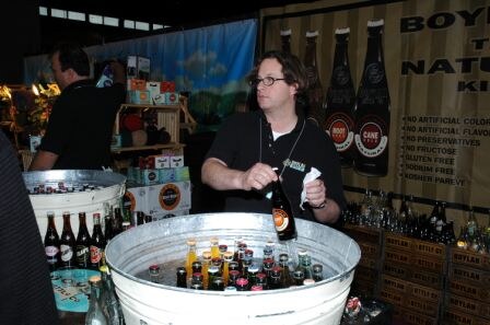 Ronald C. Fiorina, President /CEO of Boylan Bottling serving an icy cold Boylan.