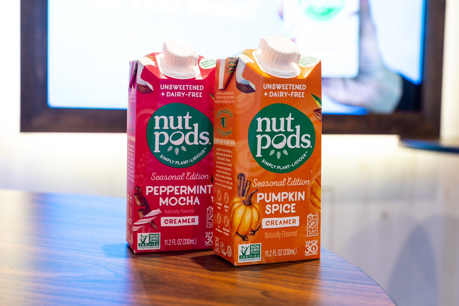 Two cartons of nutpods dairy-free creamer.