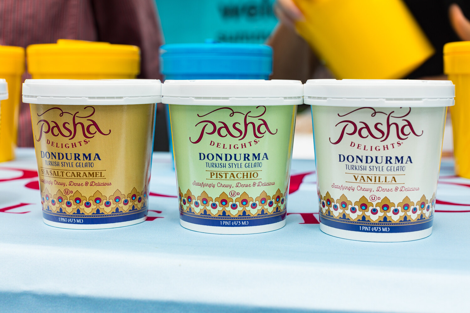 Photo of pints of Pasha Delights Dondurma Turkish-style gelato.